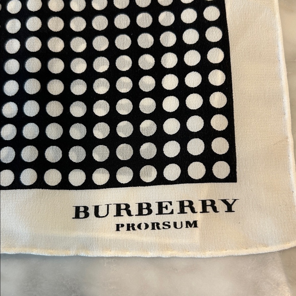 Burberry Black and White Polka Dot Scarf - Picture 2 of 3